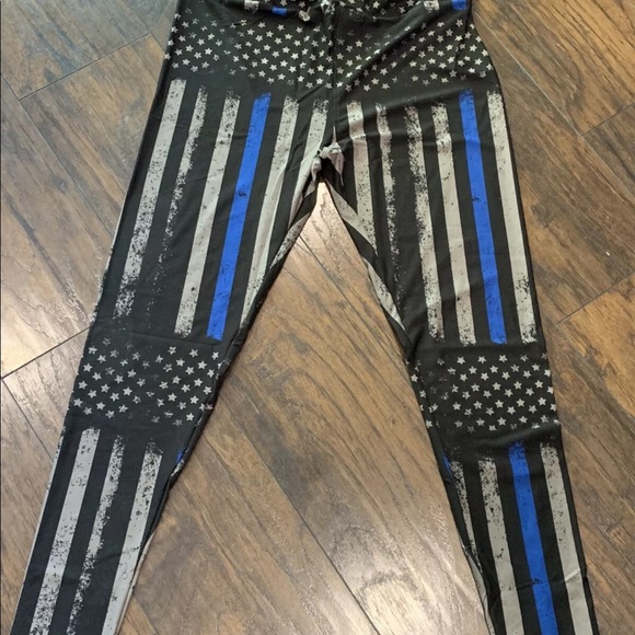 New Thin Blue Line Lularoe Leggings Tc2 
